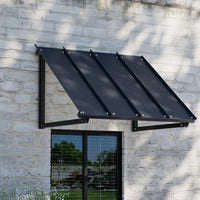 Window Door Awning Canopy 1mx1.2m Black Metal Frame