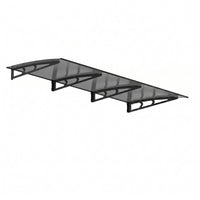 Instahut Window Door Awning Canopy 1m x 3m Grey Solid Sheet Metal Frame