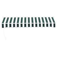 Retractable Folding Arm Awning Manual Sunshade 3Mx2.5M Green White