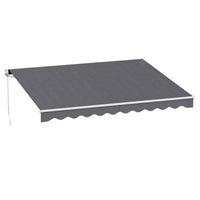 Instahut Retractable Folding Arm Awning Manual Sunshade 3.5M X 3M Grey