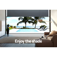 1.8X2.5M Outdoor Blinds Awning Roll Down Canopy Retractable Outdoor Blinds Window Shade Grey