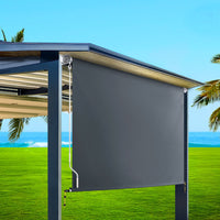 1.8X2.5M Outdoor Blinds Awning Roll Down Canopy Retractable Outdoor Blinds Window Shade Grey