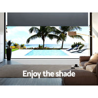 2.4X2.5M Outdoor Blinds Awning Roll Down Canopy Retractable Outdoor Blinds Window Shade Grey