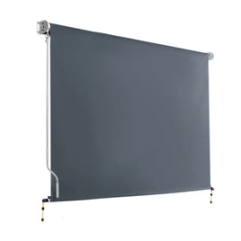 Instahut 2.7X2.5M Outdoor Blinds Awning Roll Down Canopy Retractable Outdoor Blinds Window Shade Grey