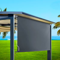 2.7X2.5M Outdoor Blinds Awning Roll Down Canopy Retractable Outdoor Blinds Window Shade Grey
