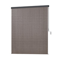 2.1X2.5M Outdoor Blinds Awning Roll Down Retractable Knit Fabric Outdoor Blinds Window Shade Brown