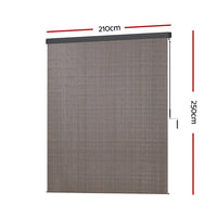 2.1X2.5M Outdoor Blinds Awning Roll Down Retractable Knit Fabric Outdoor Blinds Window Shade Brown