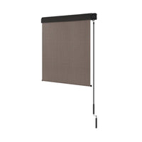 2.1X2.5M Outdoor Blinds Awning Roll Down Retractable Knit Fabric Outdoor Blinds Window Shade Brown
