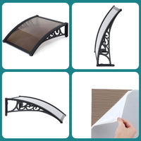 Instahut Window Awning Drainage 0.6mx0.6m Outdoor Brown