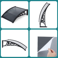 Instahut Window Awning Drainage 0.6mx0.6m Outdoor Grey