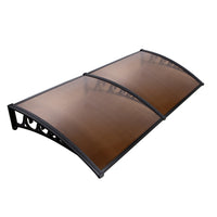 Instahut Window Awning Door Canopy 1m x 2m Brown