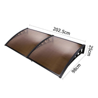 Window Awning Door Canopy 1m x 2m Brown