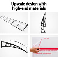Window Door Awning 1mx6m Transparent Plastic Frame