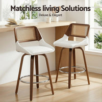 Artiss Wooden Bar Stools Set of 2 Swivel Kitchen Counter Stool Chair 60cm Seat Height
