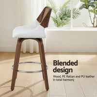 Artiss Wooden Bar Stools Set of 2 Swivel Kitchen Counter Stool Chair 60cm Seat Height