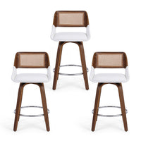 Artiss Wooden Bar Stools Set of 3 Swivel Kitchen Counter Stool Chair 60cm Seat Height