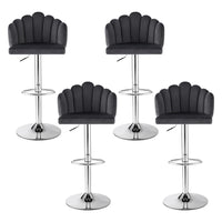 Artiss Bar Stool X4 Kitchen Dining Counter Gaslift Chair Adjustable Velvet Grey