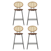 4x Bar Stools PU Leather Stools Brown