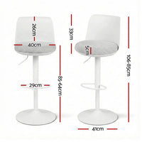 Artiss 4x Bar Stools Kitchen Swivel Gas Lift Counter Dining Chair Curved White
