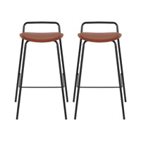 2x Artiss Bar Stools Kitchen Counter Stools Metal Brown