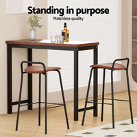 2x Bar Stools Kitchen Counter Stools Metal Brown