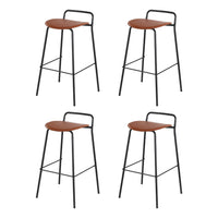 4x Artiss Bar Stools Kitchen Counter Dining Chair Metal Brown