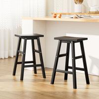 Artiss Bar Stools Kitchen Counter Stools Wooden Chairs Black x2