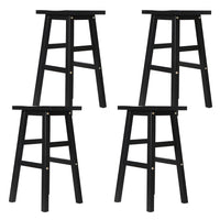 Bar Stools Kitchen Counter Stools Wooden Chairs Black x4