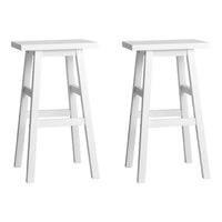Artiss Bar Stools Kitchen Counter Stools Wooden Chairs White x2
