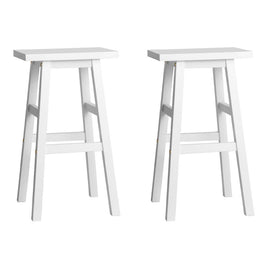 Artiss Bar Stools Kitchen Counter Stools Wooden Chairs White x2