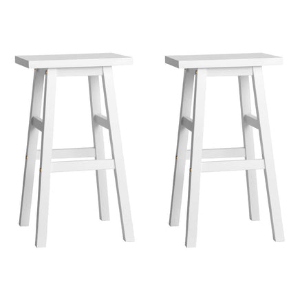 Artiss Bar Stools Kitchen Counter Stools Wooden Chairs White x2