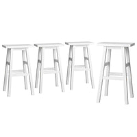 4x Bar Stools Kitchen Chairs Wooden White