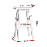 4x Bar Stools Kitchen Chairs Wooden White