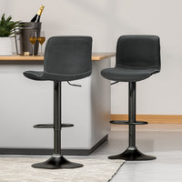 4x Bar Stools Kitchen Swivel Gas Lift Chairs Black