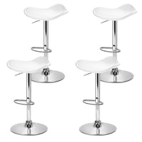 Artiss 4x Bar Stools Leather Gas Lift Chair White