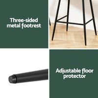 Artiss 4x Bar Stools Kitchen Dining Chair Counter Stool Tub Velvet Metal Green