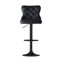 Artiss 1x Velvet Bar Stool Adjustable Height Nailhead Trim Kitchen Counter Stool