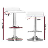 4x Bar Stools Faux Leather Chair White