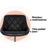 Artiss 2x Bar Stools Leather Padded Gas Lift Stool Black