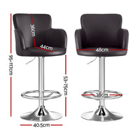Artiss 1x Leather Bar Stools Swivel Adjustable Gas Lift PU Counter Chairs Brown