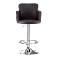 Artiss 1x Leather Bar Stools Swivel Adjustable Gas Lift PU Counter Chairs Brown