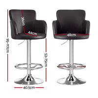 Artiss 4x Bar Stools Swivel Kitchen Chairs Gas Lift Adjustable PU Leather Brown