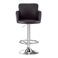 Artiss 4x Bar Stools Swivel Kitchen Chairs Gas Lift Adjustable PU Leather Brown