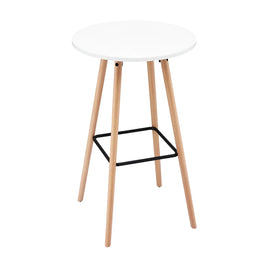 Artiss Bar Table Round Counter Kitchen Dining Desk Pub 98cm Height Wood White