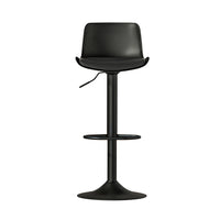 2x Bar Stools Padded Seat Gas Lift Black