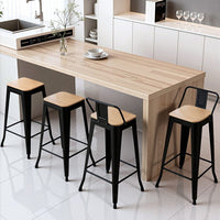 Artiss Metal Bar Stools Set of 4 Counter Height Barstools 77cm Seat Height w/ Removable Back