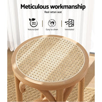 Bar Stool Rattan Seat Wooden