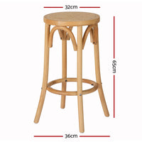 Artiss Bar Stools Set of 3 Kitchen Wooden Bar Stool Dining Chair 65cm