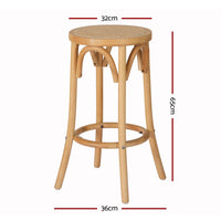 4x Bar Stoosl Rattan Seat Wooden