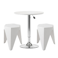 Artiss Bar Stools and Table Set 3PCS Dining Desk Kitchen Chairs Cafe Pub White